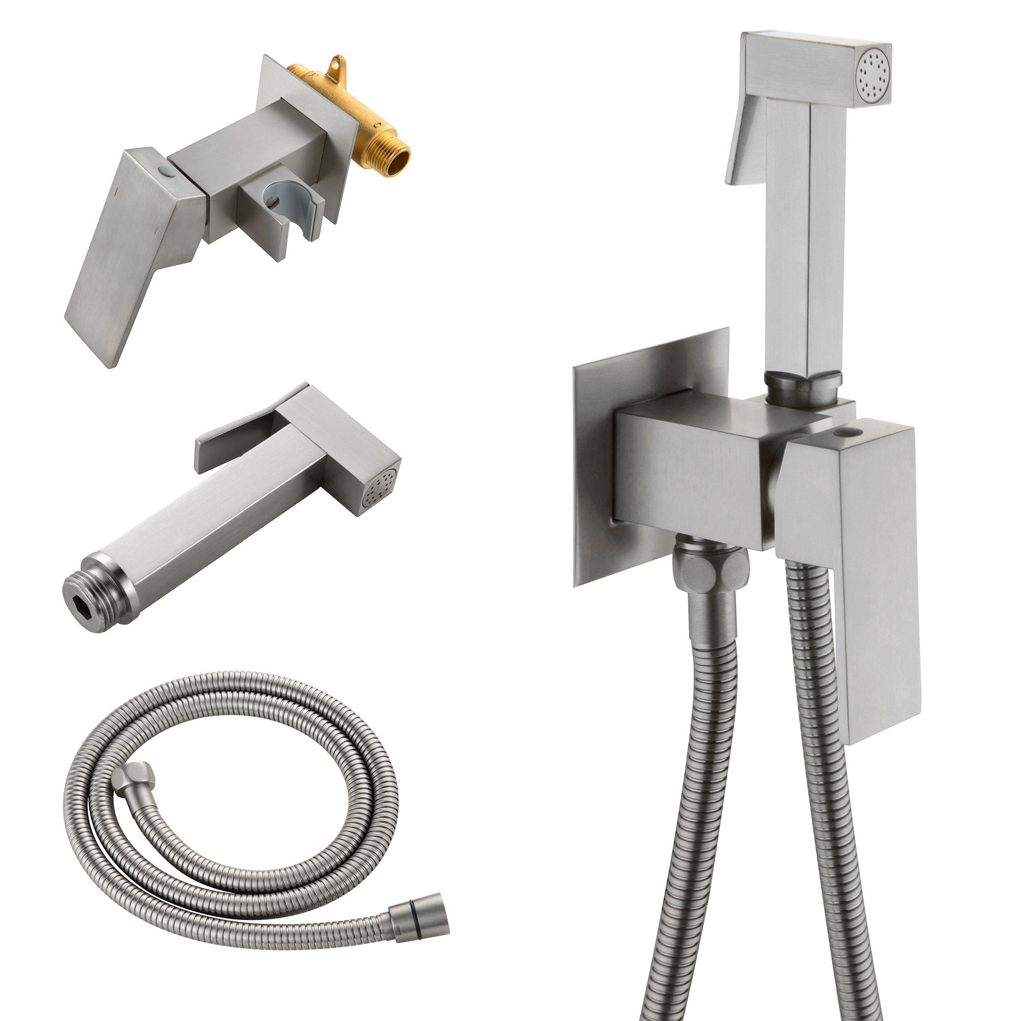 Handheld Bidet Sprayer for Toilet, Brass Baby Cloth Diaper Sprayer Kit with Hose Brass Valve