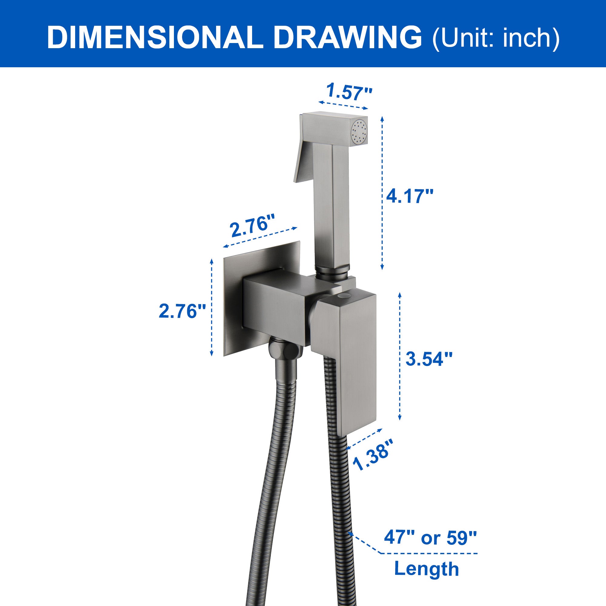 Handheld Bidet Sprayer for Toilet, Brass Baby Cloth Diaper Sprayer Kit with Hose Brass Valve