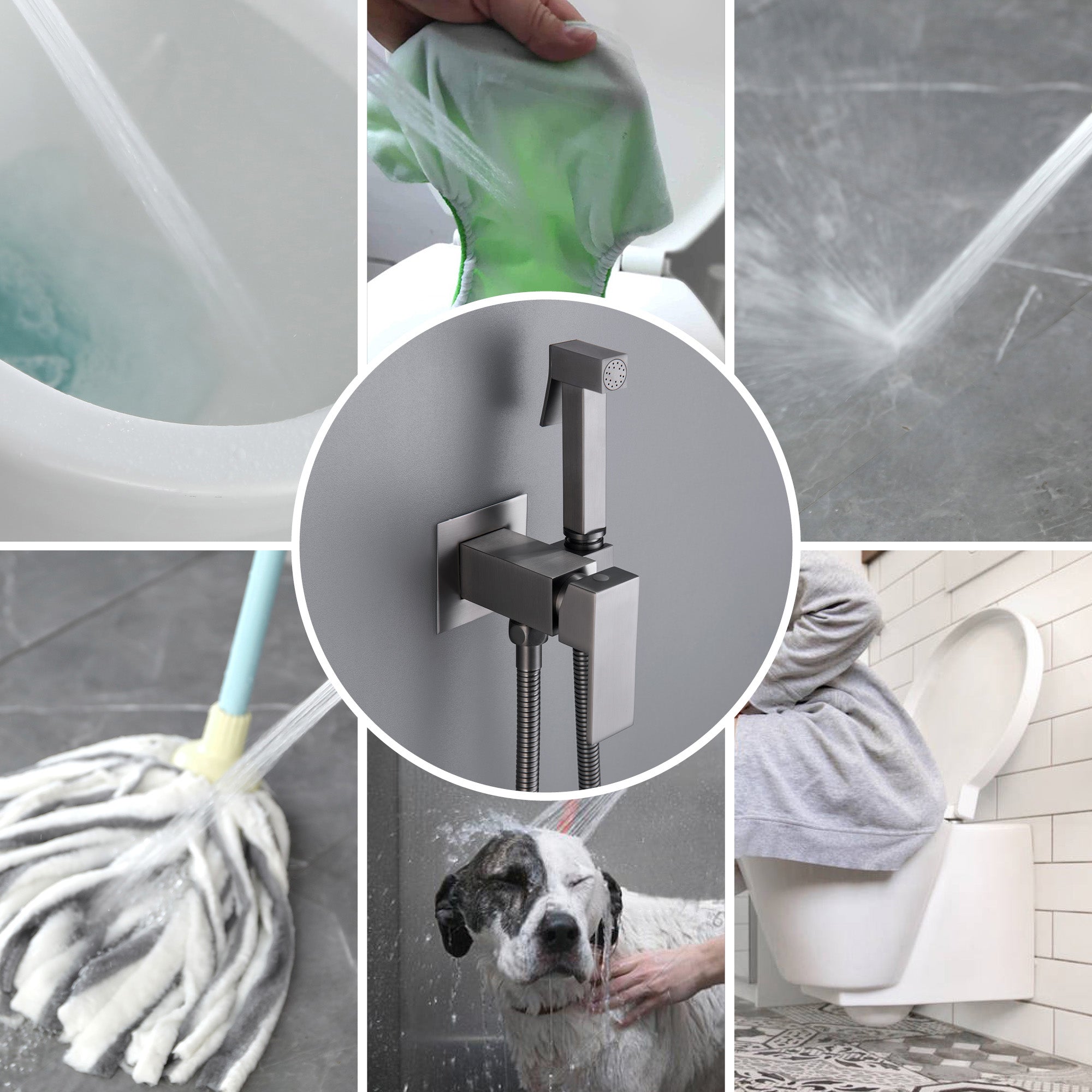 Handheld Bidet Sprayer for Toilet, Brass Baby Cloth Diaper Sprayer Kit with Hose Brass Valve