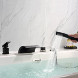 Waterfall Roman Tub Faucet with Sprayer Deck Mount Tub Filler with Hand Shower, Single Handle Bathtub Faucet Set