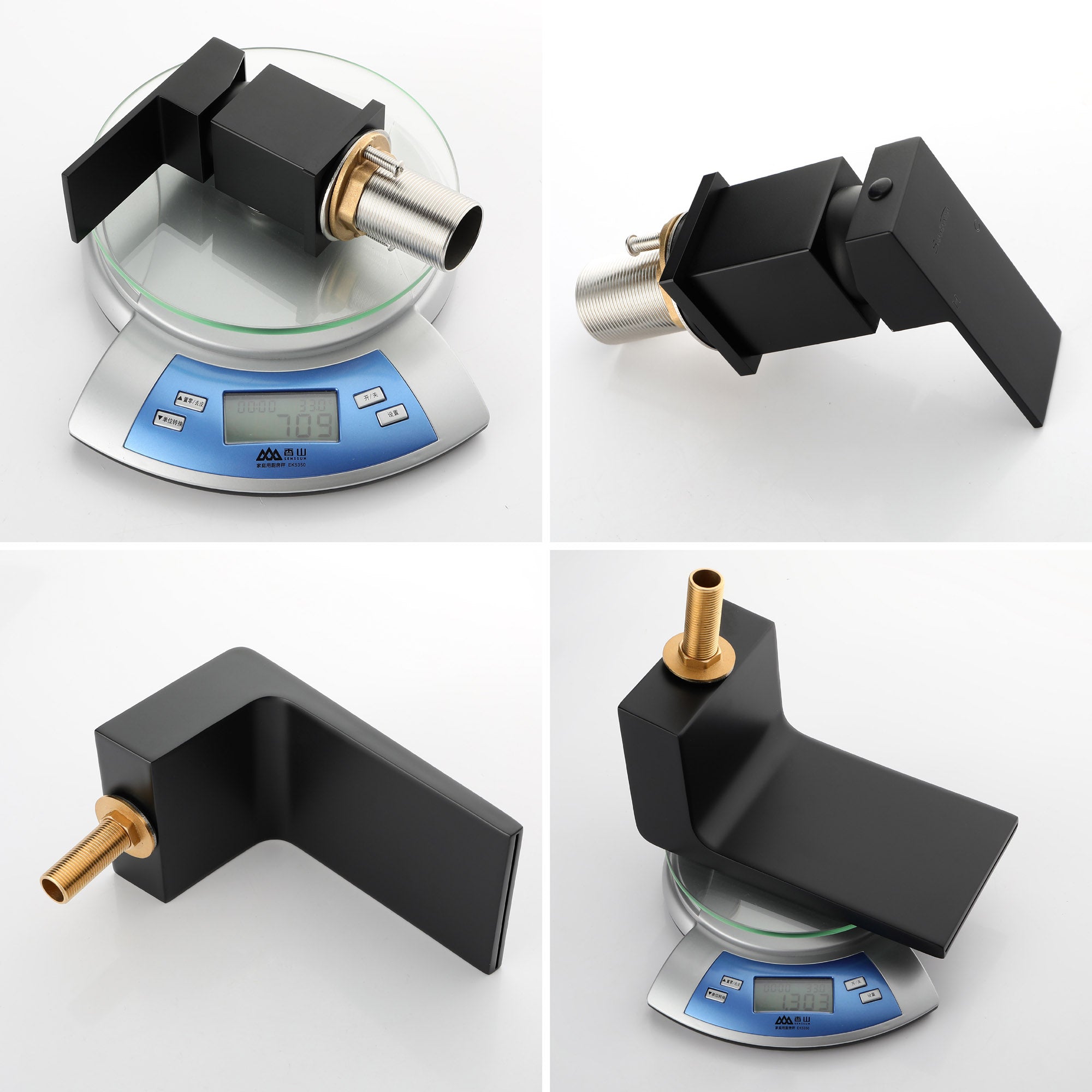 4-Hole Waterfall Deck-Mount Bathtub Faucet with Sprayer High Flow Roman Tub Filler with Hand Shower