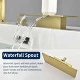 High Flow roman faucet set 4-piece Waterfall Tub Filler with Rough-in Valve and hand shower