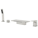 High Flow roman faucet set 4-piece Waterfall Tub Filler with Rough-in Valve and hand shower
