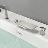 High Flow roman faucet set 4-piece Waterfall Tub Filler with Rough-in Valve and hand shower