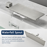 High Flow roman faucet set 4-piece Waterfall Tub Filler with Rough-in Valve and hand shower