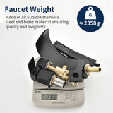 4-Hole Roman Bath Faucet Hot Cold Water Mixer Deck Mount Waterfall Tub Faucet with Hand Shower - Matte Black, Brushed Nickel, Brushed Gold