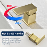 4-Hole Roman Bath Faucet Hot Cold Water Mixer Deck Mount Waterfall Tub Faucet with Hand Shower - Matte Black, Brushed Nickel, Brushed Gold