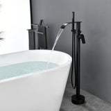 High-flow freestanding tub faucet with hand shower in Brushed Gold | Brushed Nickel | Matte Black