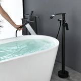 High-flow freestanding tub faucet with hand shower in Brushed Gold | Brushed Nickel | Matte Black