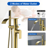 High-flow freestanding tub faucet with hand shower in Brushed Gold | Brushed Nickel | Matte Black
