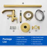 High-flow freestanding tub faucet with hand shower in Brushed Gold | Brushed Nickel | Matte Black