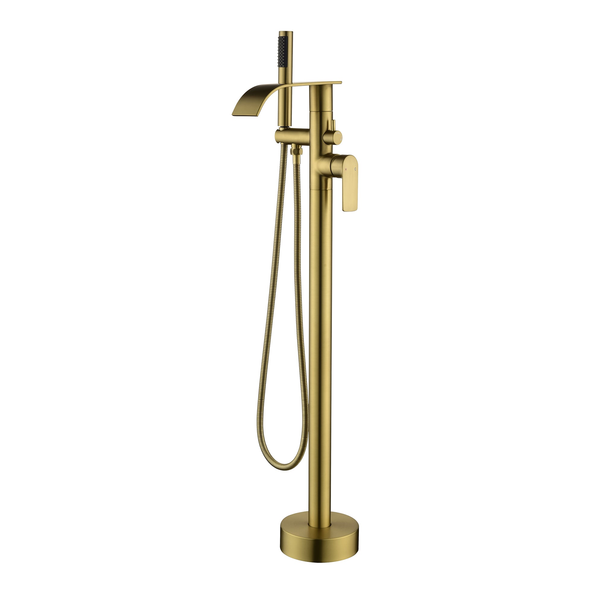 High-flow freestanding tub faucet with hand shower in Brushed Gold | Brushed Nickel | Matte Black