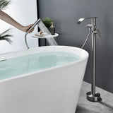 High-flow freestanding tub faucet with hand shower in Brushed Gold | Brushed Nickel | Matte Black