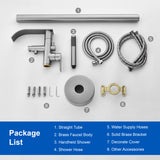 High-flow freestanding tub faucet with hand shower in Brushed Gold | Brushed Nickel | Matte Black