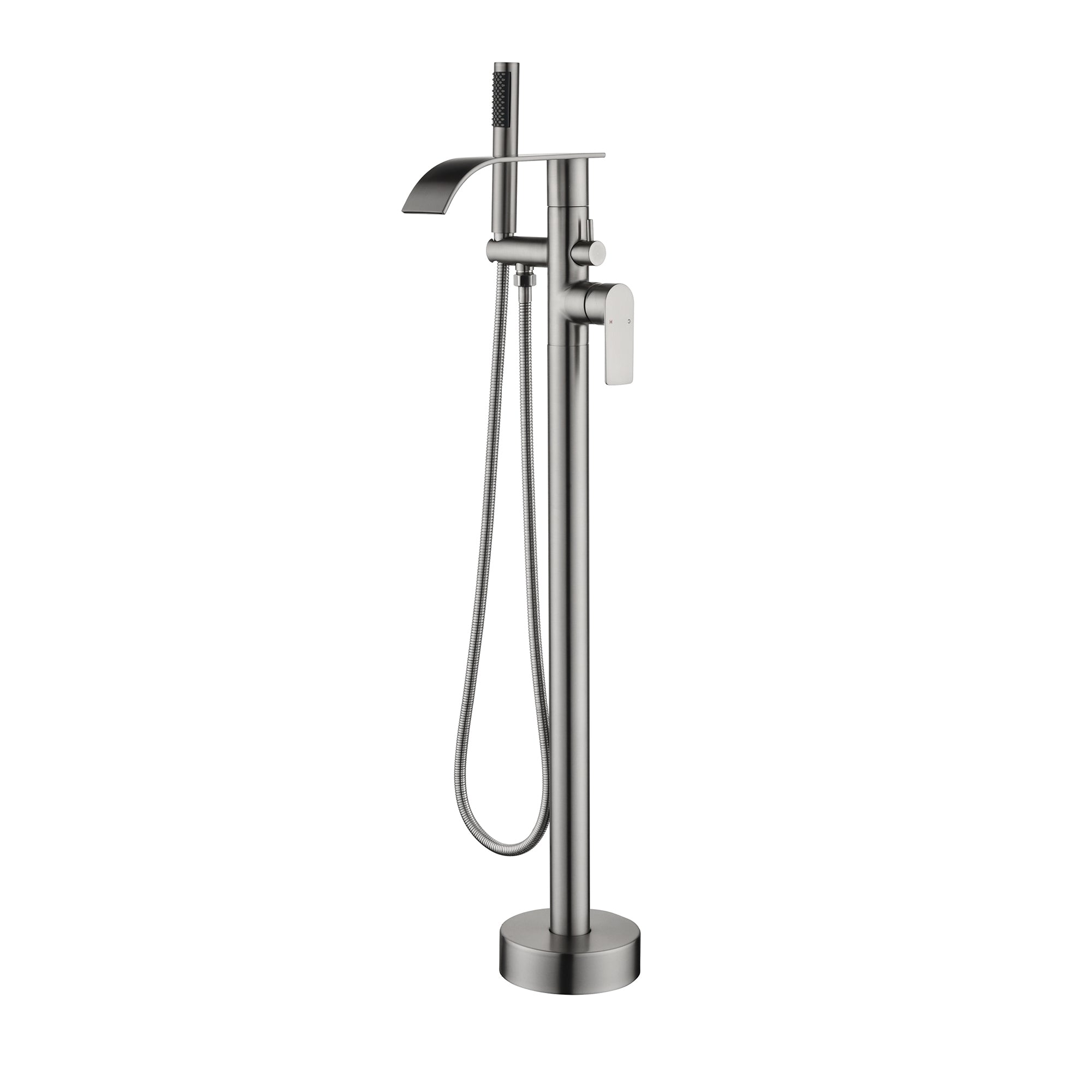 High-flow freestanding tub faucet with hand shower in Brushed Gold | Brushed Nickel | Matte Black