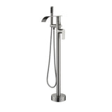 High-flow freestanding tub faucet with hand shower in Brushed Gold | Brushed Nickel | Matte Black