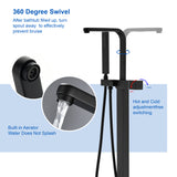 Two Water Modes freestanding tub faucet with handheld sprayer and 360° Swivel Spout