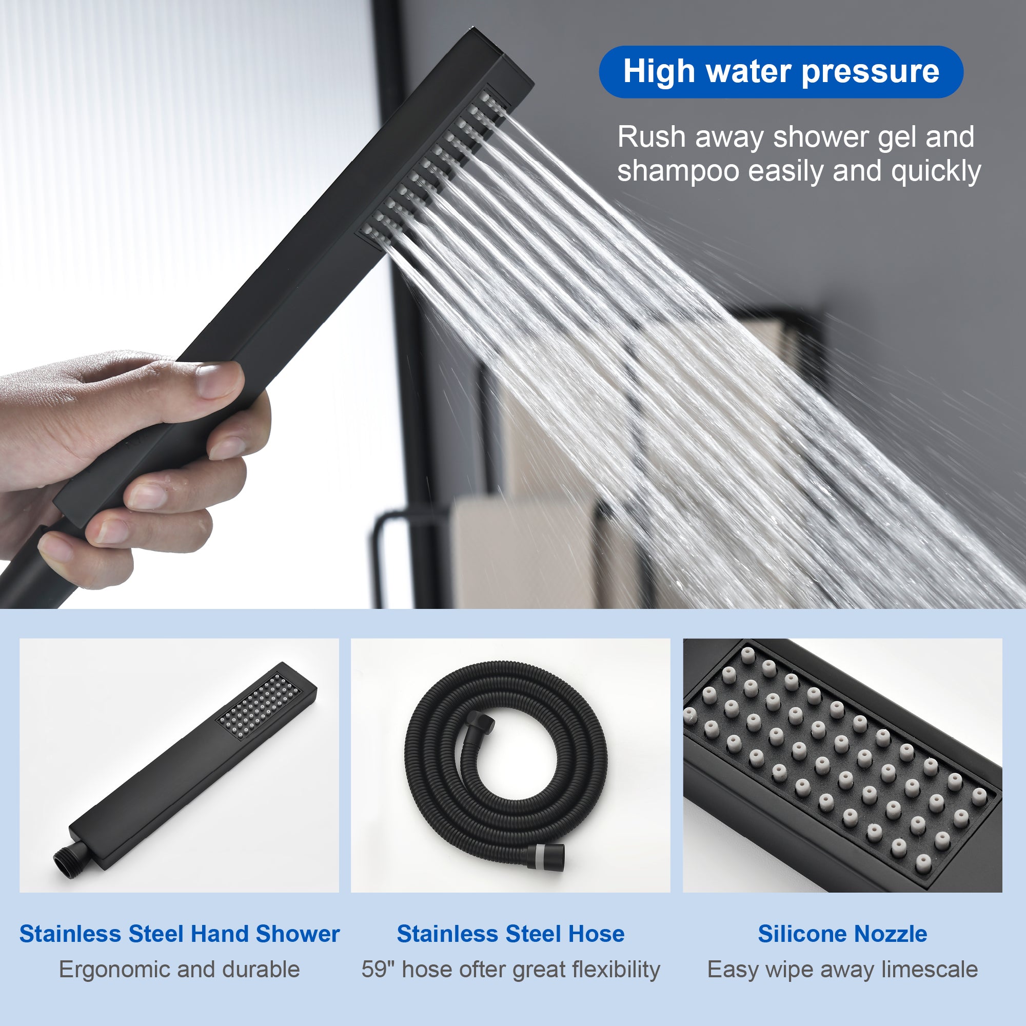 Two Water Modes freestanding tub faucet with handheld sprayer and 360° Swivel Spout