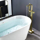 Two Water Modes freestanding tub faucet with handheld sprayer and 360° Swivel Spout