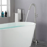 CUPC Freestanding Tub Filler Bathtub Faucet 360-Degree Rotating Floor Mounted Faucets in matte black, brushed nickel, brushed gold, brushed gun grey
