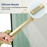Floor Mount Waterfall Tub Filler Single Hole Hot Cold Water Mixer Free Standing Tub Faucet with Hand Shower and Valve