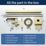 Floor Mount Waterfall Tub Filler Single Hole Hot Cold Water Mixer Free Standing Tub Faucet with Hand Shower and Valve