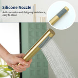 Brass Waterfall Floor-Mount Tub Faucet Single Lever Freestanding Bath Taps with Hand Shower