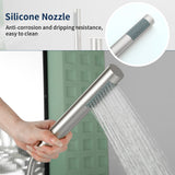 Brass Waterfall Floor-Mount Tub Faucet Single Lever Freestanding Bath Taps with Hand Shower