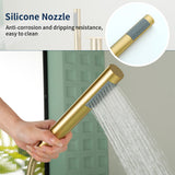 Freestanding Bath Tub Filler Trim Dual Functions 1 Handle 360° Swivel Waterfall Floor Mount Bathtub Faucet with Handheld Sprayer