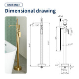 Freestanding Bath Tub Filler Trim Dual Functions 1 Handle 360° Swivel Waterfall Floor Mount Bathtub Faucet with Handheld Sprayer