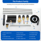 Deck Mount Bath Trim Hot and Cold Water Mixer 2 Knob Handles 5-Hole Roman Tub Faucet with Diverter and Hand Shower