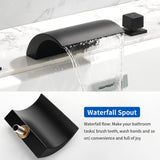 Deck Mount Bath Trim Hot and Cold Water Mixer 2 Knob Handles 5-Hole Roman Tub Faucet with Diverter and Hand Shower