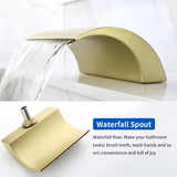Deck Mount Bath Trim Hot and Cold Water Mixer 2 Knob Handles 5-Hole Roman Tub Faucet with Diverter and Hand Shower