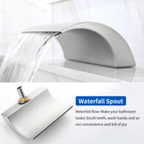 Deck Mount Bath Trim Hot and Cold Water Mixer 2 Knob Handles 5-Hole Roman Tub Faucet with Diverter and Hand Shower