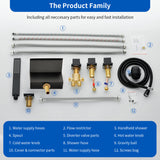 Waterfall Bathtub Faucet, Five Hole Deck Mounted Roman Bath Tub Faucet Mixer with Hand Shower