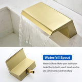 Waterfall Bathtub Faucet, Five Hole Deck Mounted Roman Bath Tub Faucet Mixer with Hand Shower