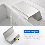 Waterfall Bathtub Faucet, Five Hole Deck Mounted Roman Bath Tub Faucet Mixer with Hand Shower
