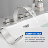 5-Hole Bathtub Mixer Deck Mounted Roman Bath Tub Filler with Hand-Held Shower Sprayer and Waterfall Spout