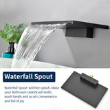 Wide Waterfall Faucet for Vessel Sinks Stainless Steel Single Lever Two Hole Wall Mounted Bathroom Faucet with Brass Connector