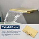 Wide Waterfall Faucet for Vessel Sinks Stainless Steel Single Lever Two Hole Wall Mounted Bathroom Faucet with Brass Connector