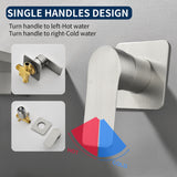 Wide Waterfall Faucet for Vessel Sinks Stainless Steel Single Lever Two Hole Wall Mounted Bathroom Faucet with Brass Connector