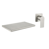 Wide Waterfall Faucet for Vessel Sinks Stainless Steel Single Lever Two Hole Wall Mounted Bathroom Faucet with Brass Connector