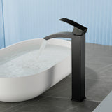 Waterfall Tall Bathroom Faucet Stainless Steel Single Handle Single Hole Vessel Sink Faucet with Drain Pop Up