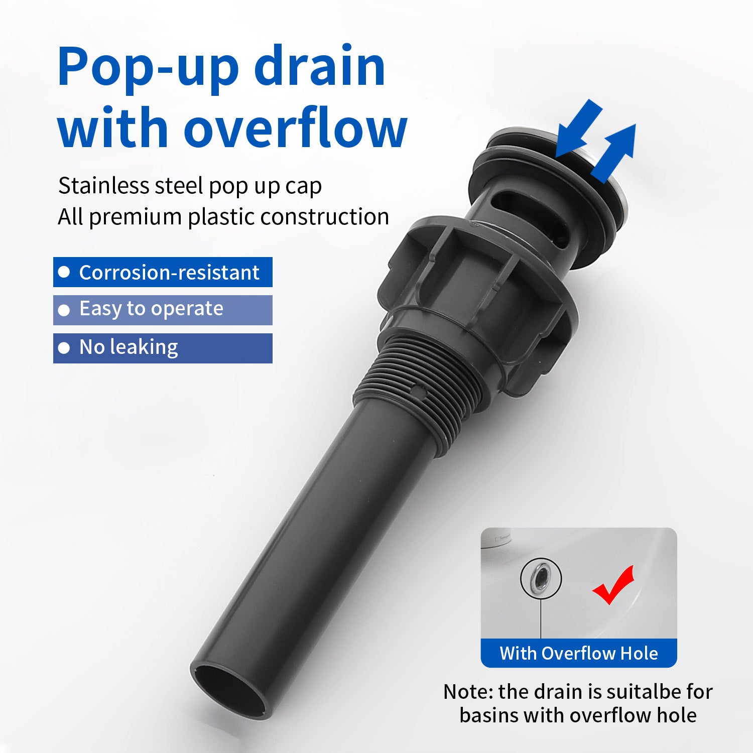 Single Hole Lavatory Faucet Tap Hot and Cold Water Mixer One-Handle Bathroom Waterfall Face Basin Faucet With Pop-Up Drainer