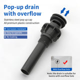 Single Hole Vessel Faucet Matte Black Deck Mount Brushed Nickel Square Bathroom Faucet with Lever Handle Waterfall Tall Brushed Gold Basin Mixer with Drain Pop Up