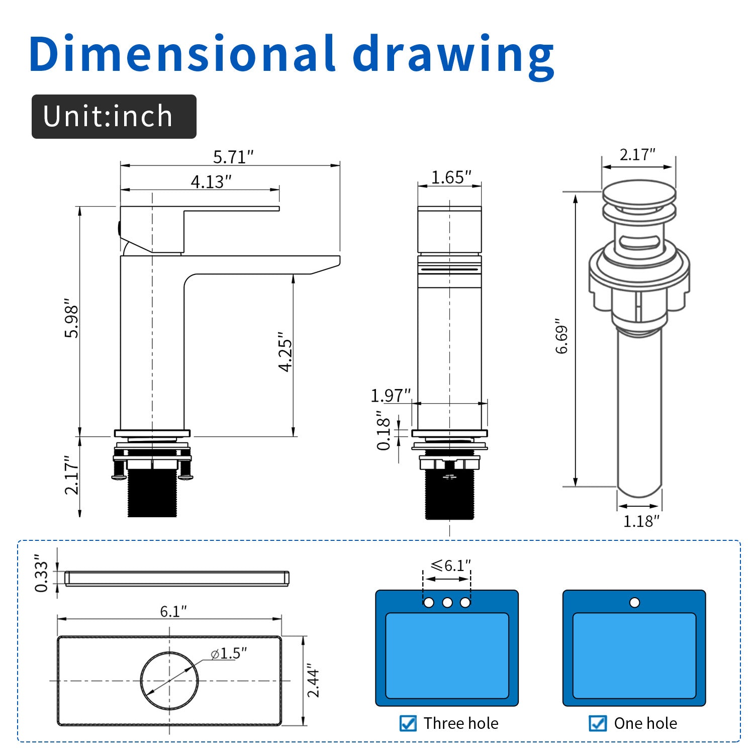 Deck Mounted Waterfall Lavatory Faucet Single Lever Single Hole Basin Mixer Tap with Pop-Up Drain