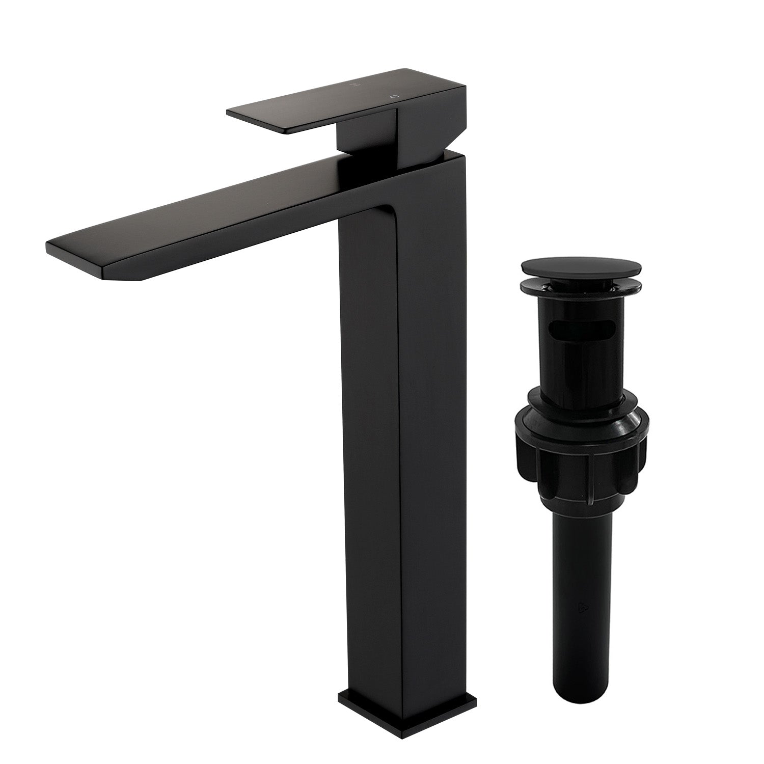 Single Handle High Basin Faucet SS304 Hot Cold Water Mixer Bathroom Vessel Sink Faucet with Pop-Up Waste