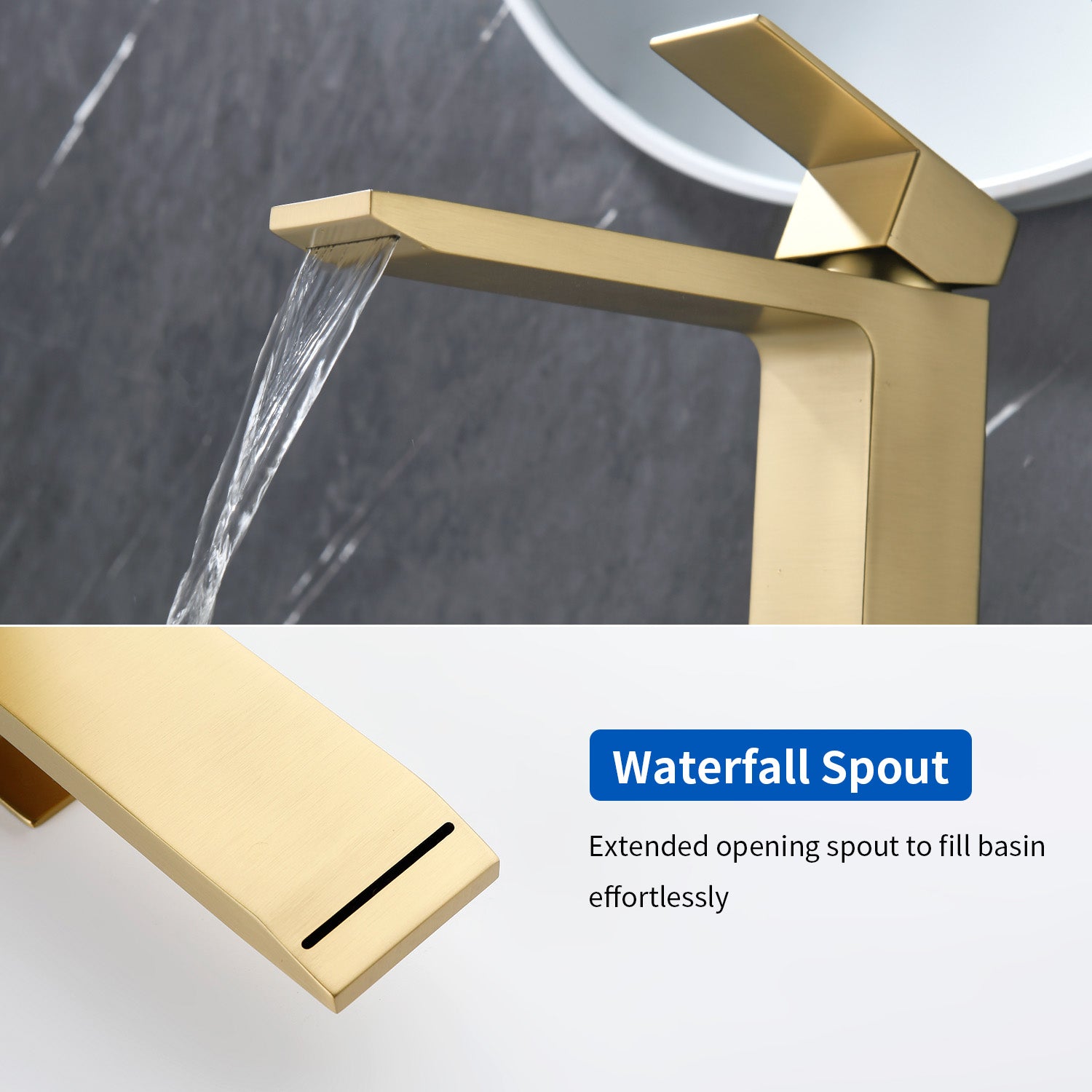 Single Handle High Basin Faucet SS304 Hot Cold Water Mixer Bathroom Vessel Sink Faucet with Pop-Up Waste