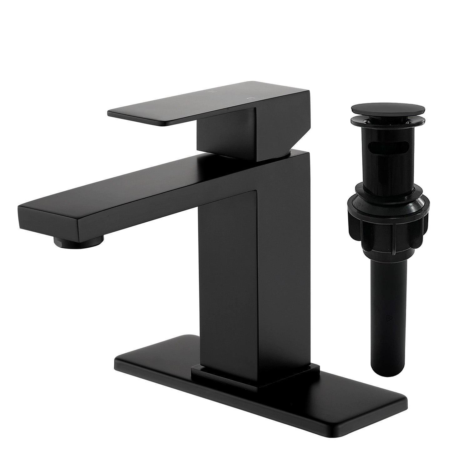 Stainless Steel Basin Faucets Square One Handle Hot and Cold Water Mixer Hotel Vanity Faucet for Bathroom