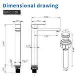 Tall Vessel Sink Faucet Single lever Square Single Hole Bathroom Faucet with drain stopper & Water Supply Lines